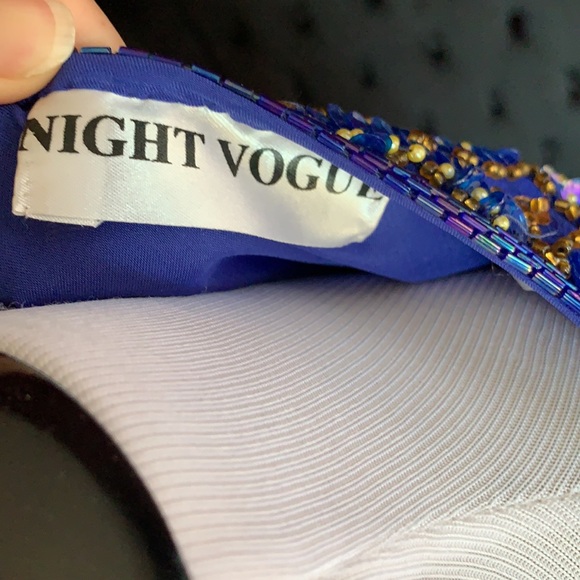 Night Vogue Cobalt Blue Sequined Jacket - Picture 7 of 7